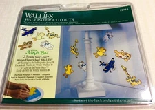 Wallies 25 Pre-Pasted Wallpaper Cutouts "LITTLE SUZY'S ZOO FLIGHT SCHOOL" NEW!