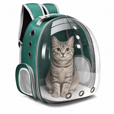 Pet Carrier Backpack Space Capsule Transparent Travel Bag Dog Cat Green New US