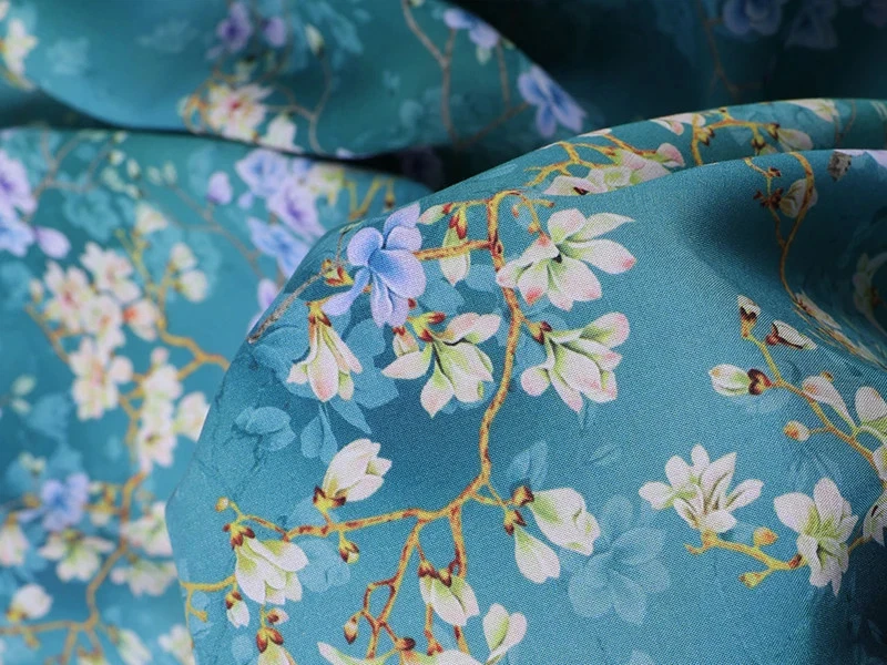 55''Wide By Yard Digital Print Rayon Material Soft Viscose Fabric For Dress Robe - Image 3 of 4