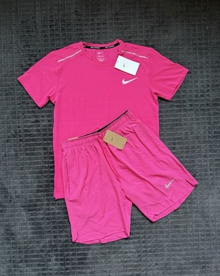 Nike Running Set Herren    Größe M   Neon Pink   Dri-FIT   Neu mit Etikett