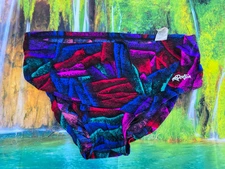 Vintage Dolfin Men’s Swim Briefs swimsuit colorful geometric  Size 38