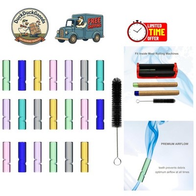 Smooth Airflow 20 Pack Glass Tips - 8mm Filters for Rolling Machines & DIY Use