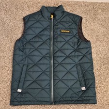 Caterpillar Quilted Vest Mens L Green CAT Con...