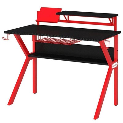 SixBros. Gaming Computertisch Gamer Tisch Racing Carbon Optik GT-006/8394