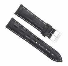 20MM LEATHER WATCH BAND STRAP FOR 40MM PAM PANERAI MARINA LUMINOR GMT BLACK WS