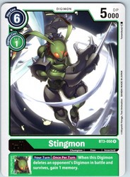 Stingmon BT3-050 Across Time Rare