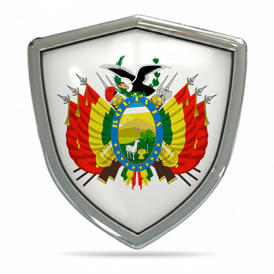 Bolivia Coat of Arms Sticker 3D Resin Doming Flag Emblem