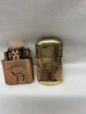 Vintage  Old Stock Camel Lighters Copper Finish, Gold Tone Finish - Flint type