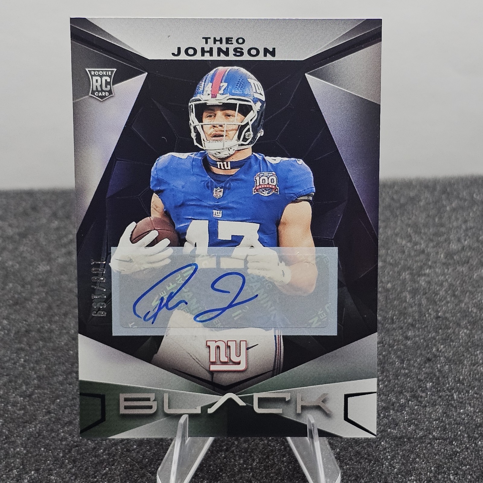 2024 Panini Black - Rookies Theo Johnson #190 Autographs /199 (AU, RC)