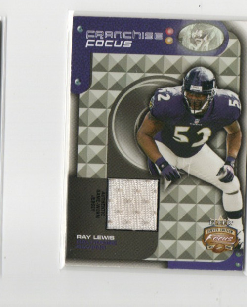 2002 Fleer Focus - Ray Lewis Game-Used Jersey #RL-FF (MEM) - HOF EX