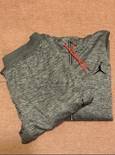 Jordan 2-Piece Heather Gray Full Zip Hoodie  Jogger Pants Tracksuit Size L