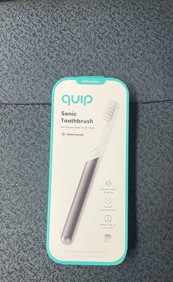 #ad #ad Quip Sonic Electric Toothbrush Charcoal Metal Handle Soft Bristles $15.99