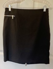 VTG MICHAEL KORS Wool Blend Straight Pencil Skirt Zippers Stripe Black Size 4