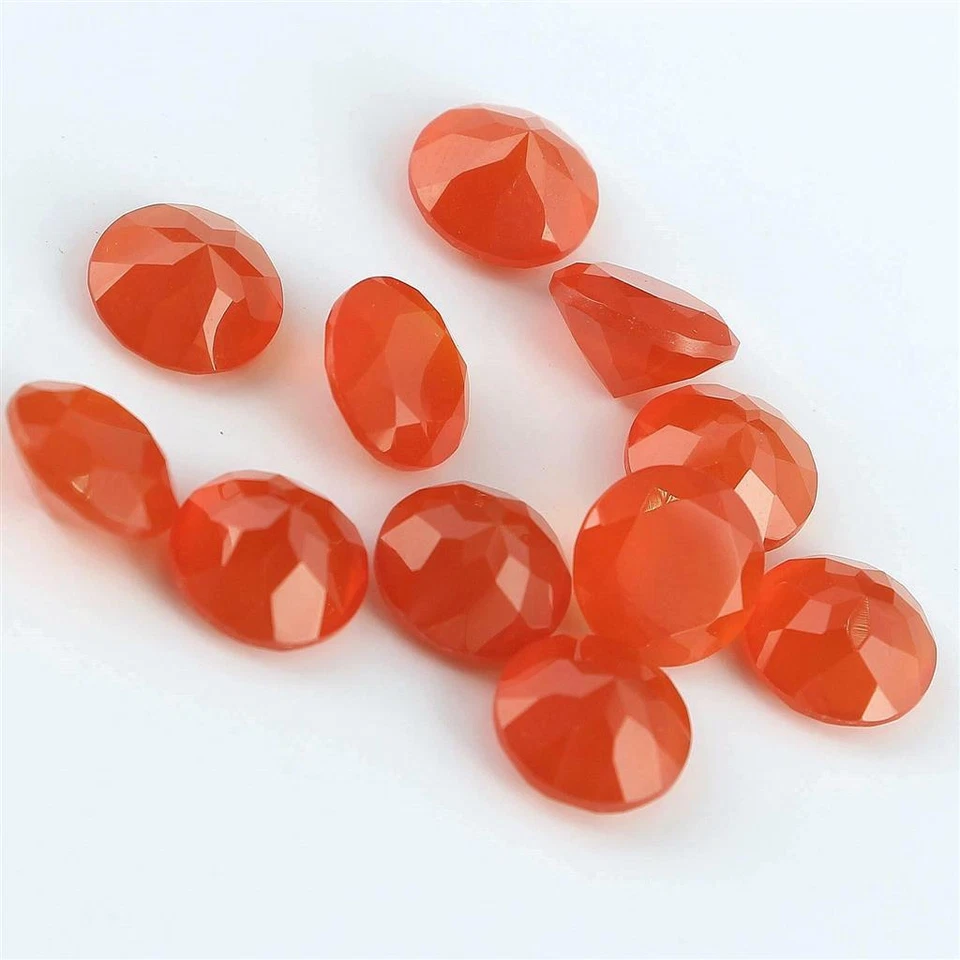 Wholesale Lot of 10mm Round Faceted Natural Carnelian Loose Calibrated Gemstone - Image 4 of 4