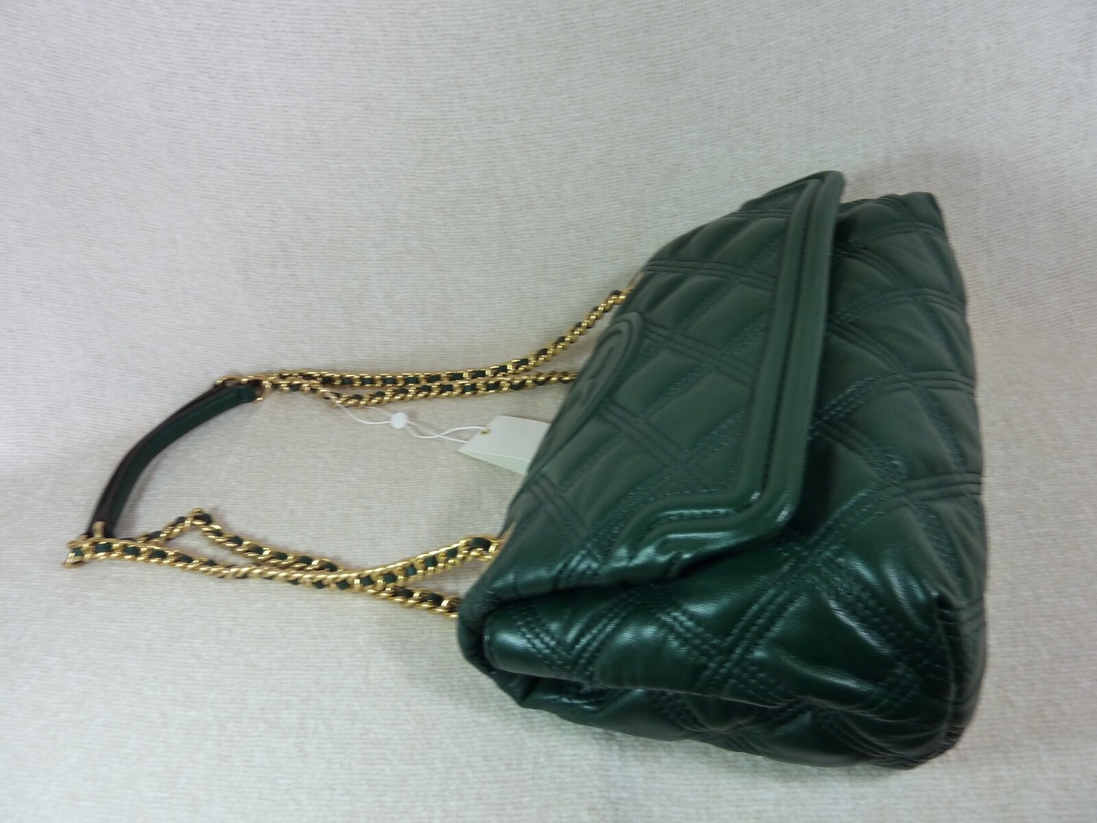 NEW Tory Burch Soft Fleming Norwood Green Leather Convertible Shoulder Bag image 8