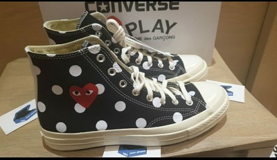 black polka dot converse