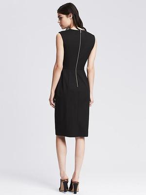 banana republic sloan fit dress Banana Republic Blue SLOAN Color Block Cutout Office Career Dress Sculpt 10P NWT