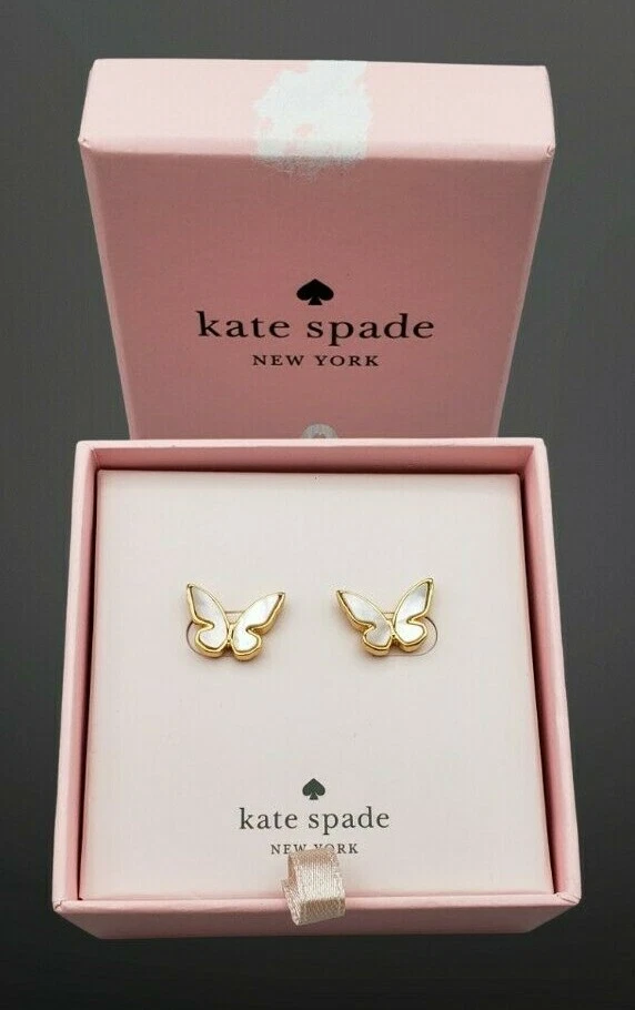 Серьги-бабочки золотистого цвета с перламутром Kate Spade New York All A Flutter - Изображение 3 из 4