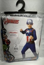 Brand New Avengers CAPTAIN AMERICA -Childs Costume-SM 3-4 YO,Jumpsuits  Mask 