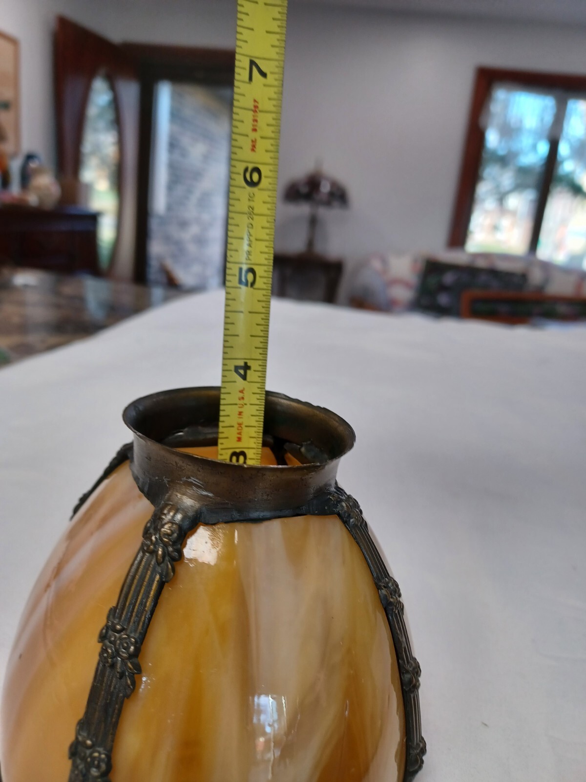 2 Minature Slag Glass Lamp Shades eBay