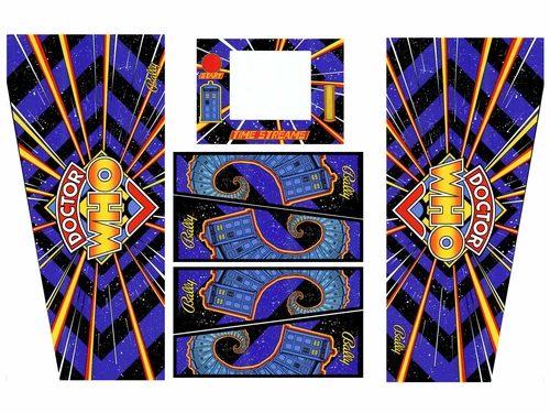DR WHO Doctor Who Pinball Machine CABINET Decal Set