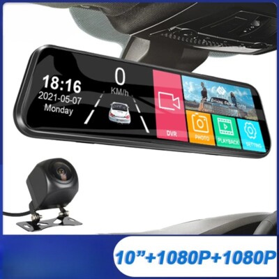 New 10 Inch Car DVR Mirror Video Recorder 1080P Touch Screen Dashcam Dash Camera
