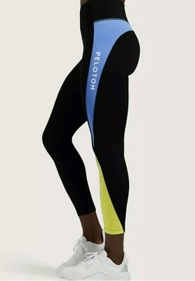 Peloton Colorblock Speed Legging Black Blue Neon Green