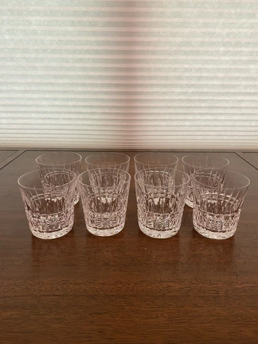 STUNNING SET(8) VTG WATERFORD Crystal GLENMORE Old Fashioned Glasses SIGNED 3.5"
