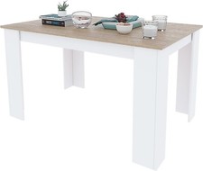 Tavolo da pranzo allungabile 6 posti fino a 190 cm in legno bianco e rovere