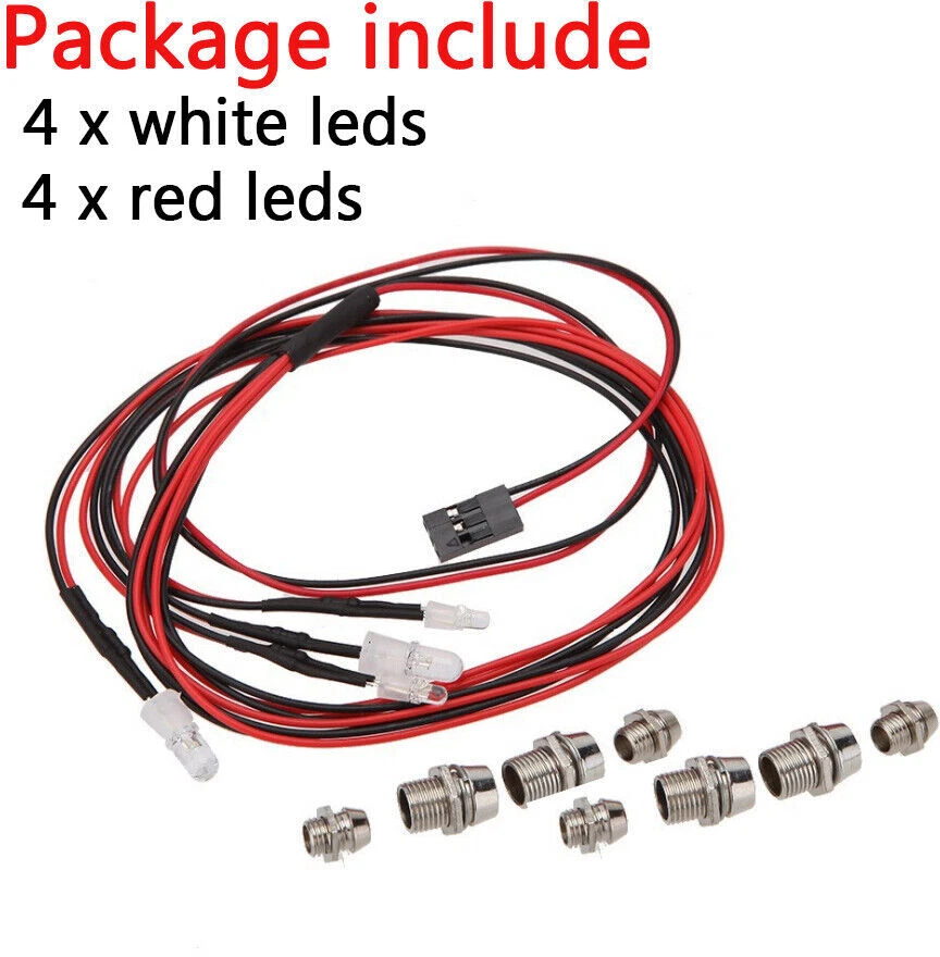 Kit de 8 luces LED para 1/8 1/10 HSP Redcat RC coche camión SUV rojo y blanco Foto 4 de 4