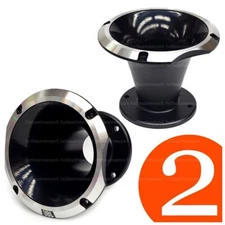 2x JBL HL14-50 Trio 2" Throat Aluminum Horn Silver Chrome Lip PAIR HL1450TRIO