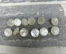 Lot of 12  Ivory Plastic Pearlized Buttons Shank 11mm 1/2" Inch New old Stock