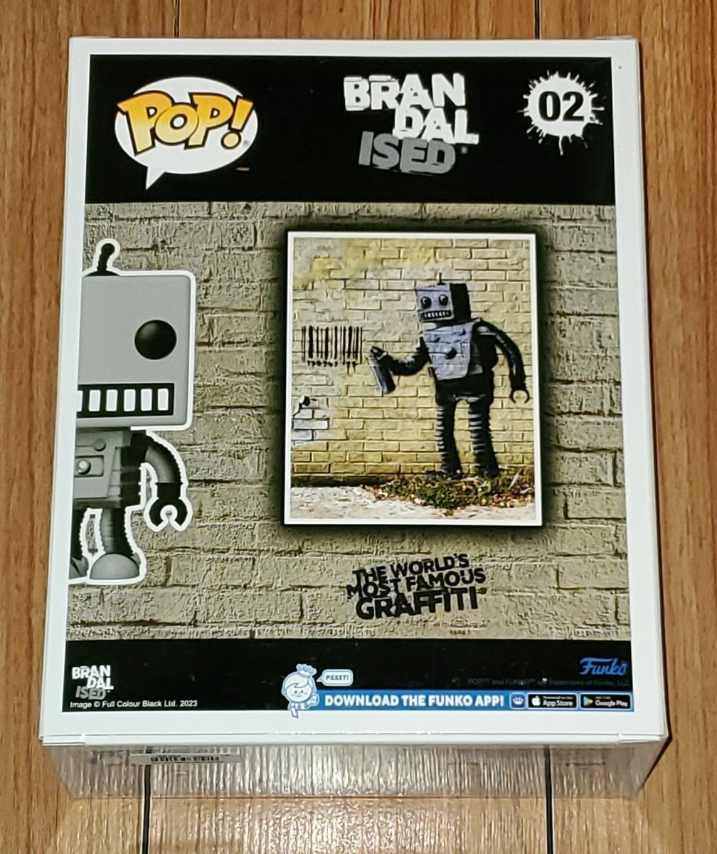 Funko Pop #02 Tagging Robot Brandalised Banksy | eBay