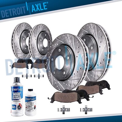 Front & Rear Drilled Rotors Ceramic Brake Pads for 2011 - 2015 Chevy Camaro SS