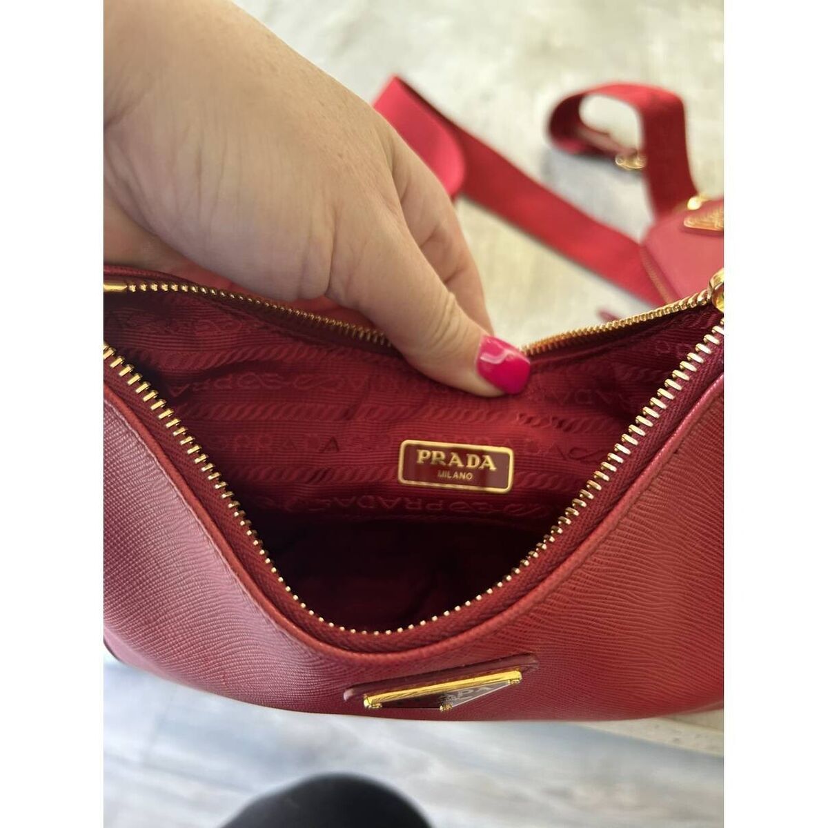 Prada Re-Edition 2005 Saffiano Leather BagFiery Red | eBay Prada Re-Edition 2005 Saffiano Leather BagFiery Red | eBay