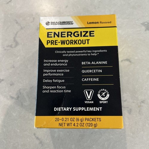 BEACHBODY Performance Energize PreWorkout (Lemon 02/01/24 New & Sealed