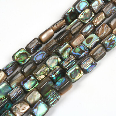 10mm Abalone shell Polished Paua Rainbow loose beads DIY 15''