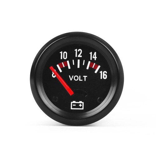 Voltmètre Voiture 12V - 52mm, LED Blanc, Plage 8-16V - Universel