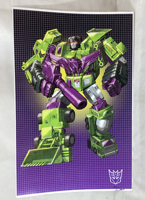 G1 Transformers Decepticon Devastator Constructicons Poster 11x17 Box Art Grid