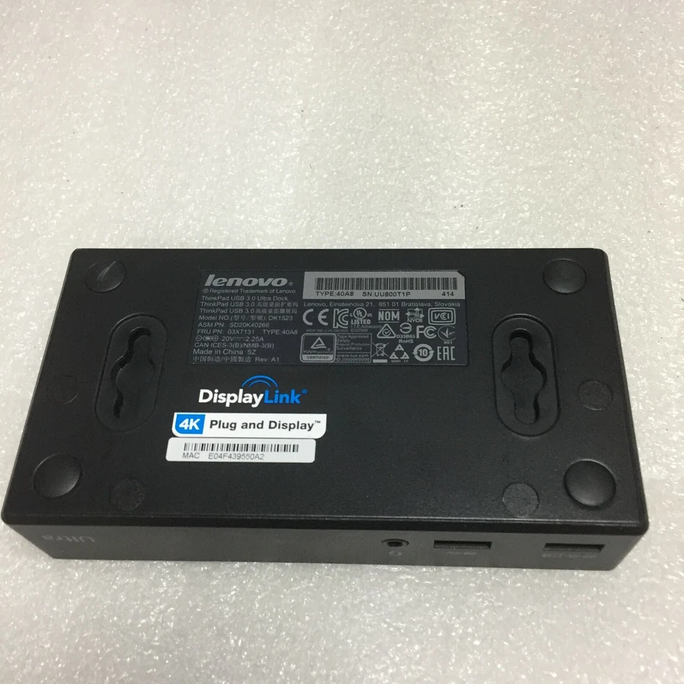 Lenovo ThinkPad USB 3 Ultra Dock Universal Dock 03X7131 40A8 DK1523 4K FREE S/H - Image 4 of 4