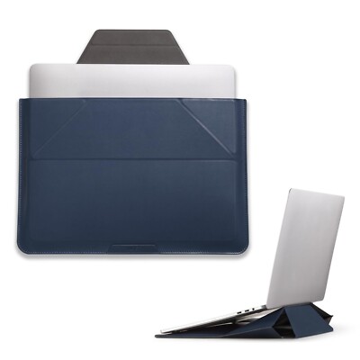 MOFT Laptophülle Tasche & Laptopständer für 15-16 Zoll Laptop Vegan Leder Navy