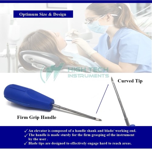Dental Elevator Root Tip Extraction Teeth Luxating Tool Blue H1