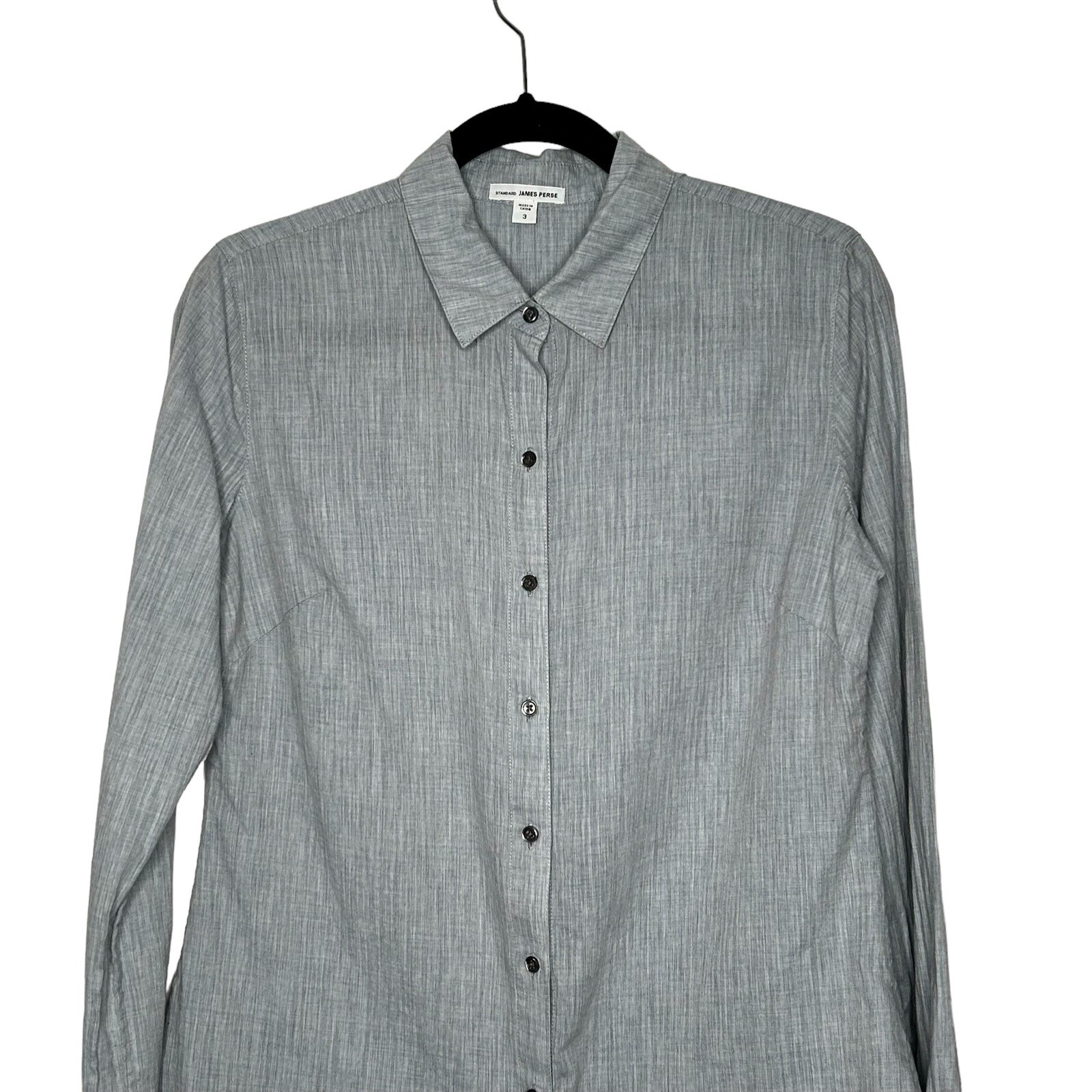 James Perse Light Blue Button Down Collared Shirt… - image 3