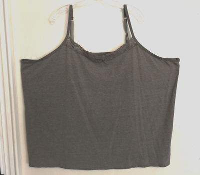#ad Catherines Womens Tank Top 5X 34 36W Gray Suprema Collection Floral Sleeveless $19.48