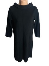 LAURA ASHLEY DRESS UK 10 LITTLE BLACK BODYCON WOMENS FITTED TEXTURED CASUAL SIZE