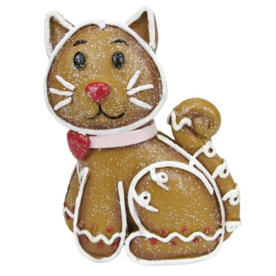 Christmas Cookie Gingerbread Lane Gingerbread Cat Christmas Table Decor 4.5''