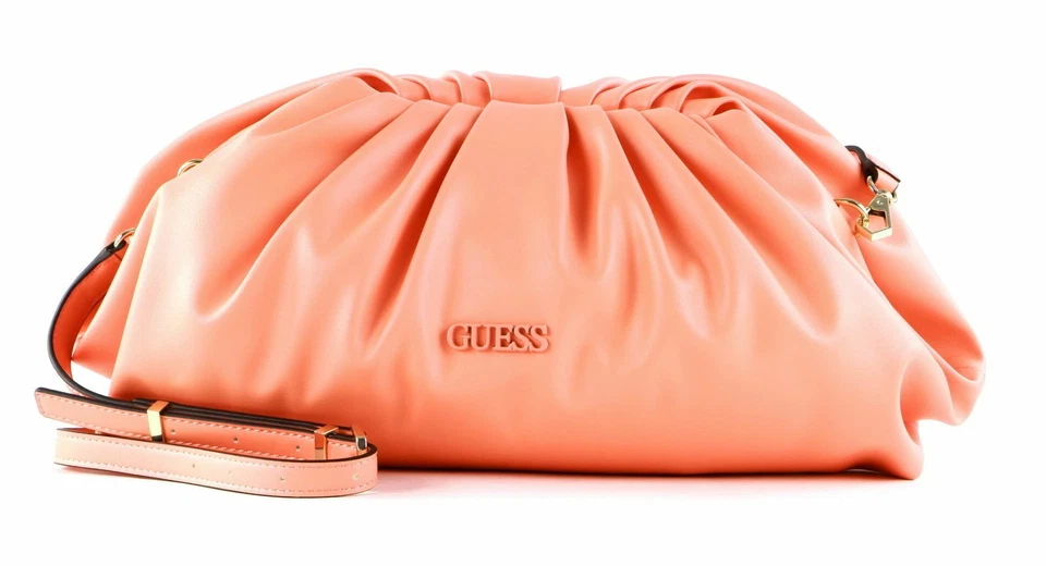 GUESS Central City Large Clutch Umhängetasche Tasche Coral Orange