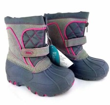 New Totes TORI Gray/Pink Winter Snow Boots Toddler Girls FREE SHIPPING