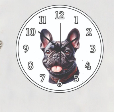French Bulldog Dog Wall Clock art Time Piece Memories Photo Rescue A Dog Today