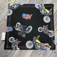 EDC HANK W/MICROFIBER BACK 8  - MOTORCYCLE USA CRUISER BIKE BLACK HANDKERCHIEF